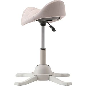 Up Up Toronto ergonomic balance stool White, Ivory fabric, longer gas lift - Image 4